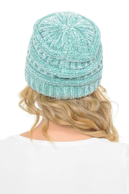 C.C Apparel C.C Hat 30 - Chenille Textured Soft Stretchy Warm Thick Cap Hat Cable Knit Beanie