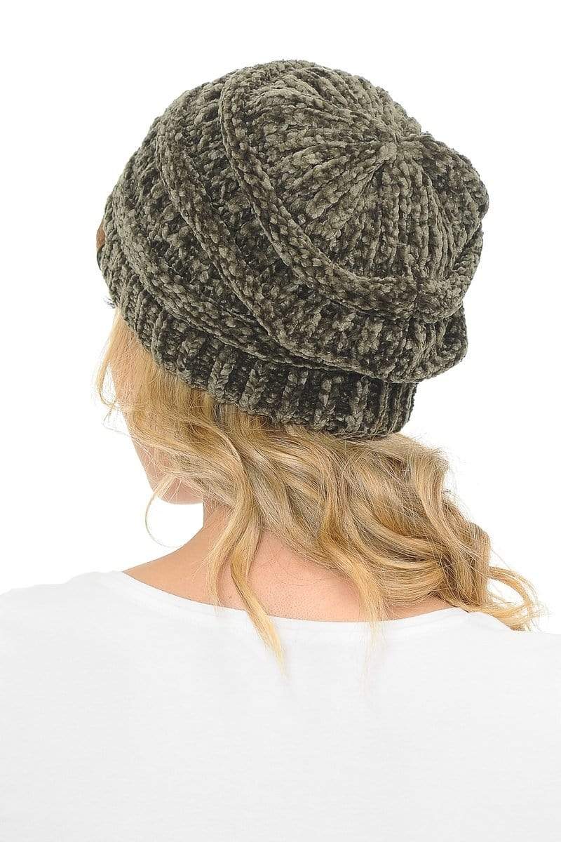 C.C Apparel C.C Hat 30 - Chenille Textured Soft Stretchy Warm Thick Cap Hat Cable Knit Beanie