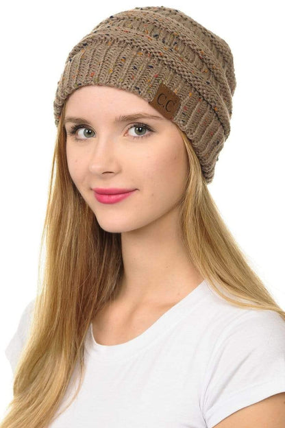 C.C Apparel C.C Hat 33 - Slouchy Thick Warm Cap Hat Skully Confetti Cable Knit Beanie