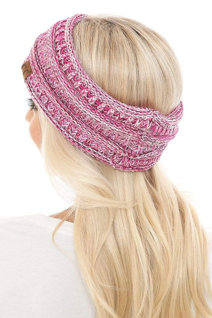 C.C Apparel C.C Soft Stretch Winter Warm Cable Knit Fuzzy Lined Ribbed Ear Warmer Headband