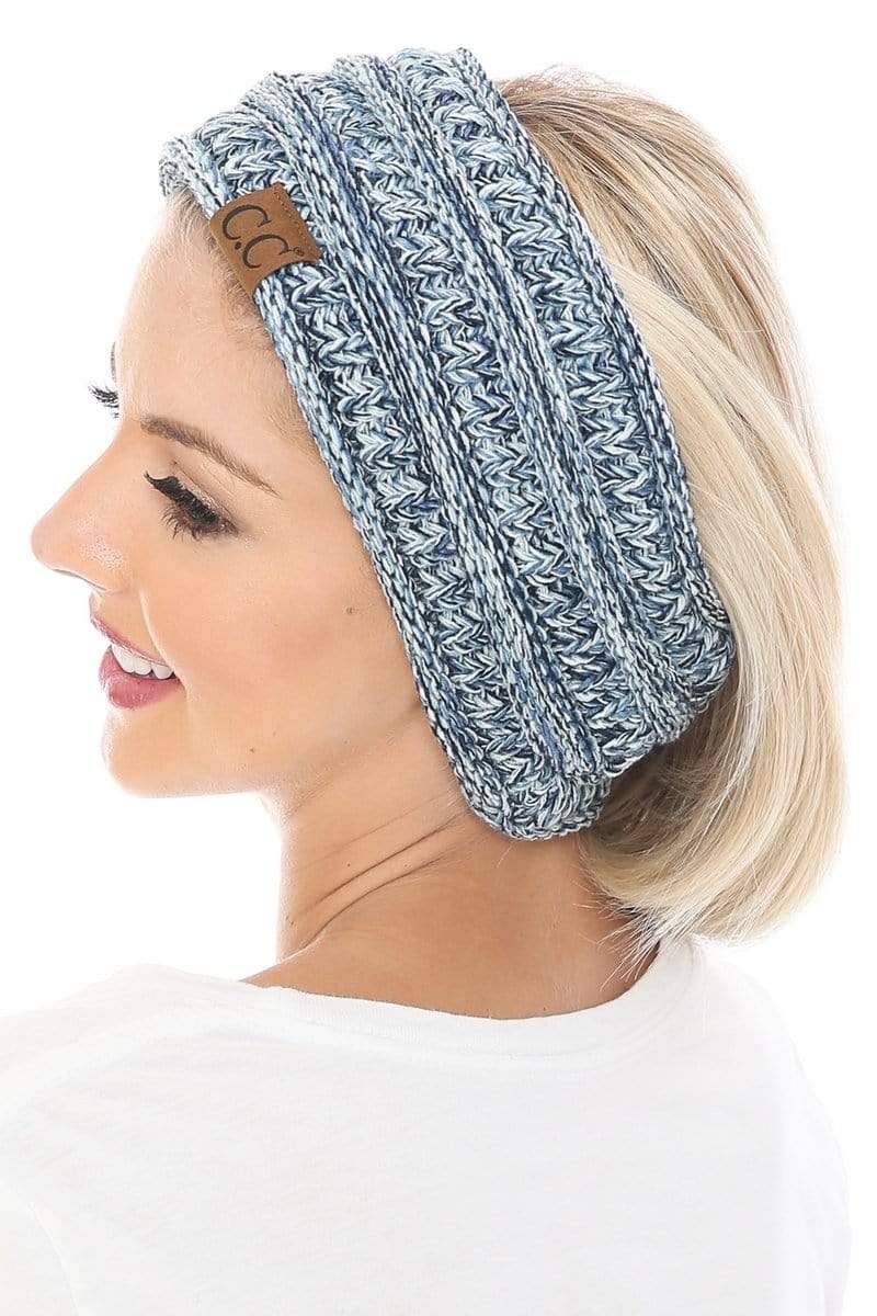 C.C Apparel C.C Soft Stretch Winter Warm Cable Knit Fuzzy Lined Ribbed Ear Warmer Headband