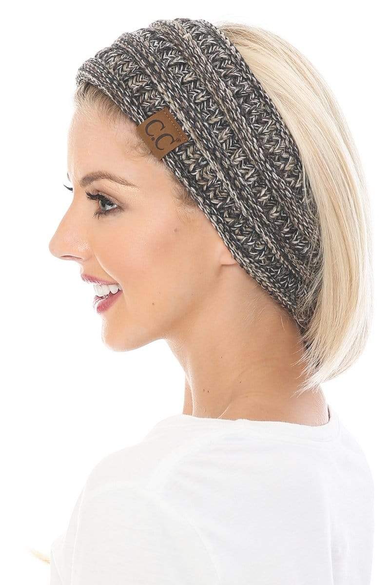 C.C Apparel C.C Soft Stretch Winter Warm Cable Knit Fuzzy Lined Ribbed Ear Warmer Headband