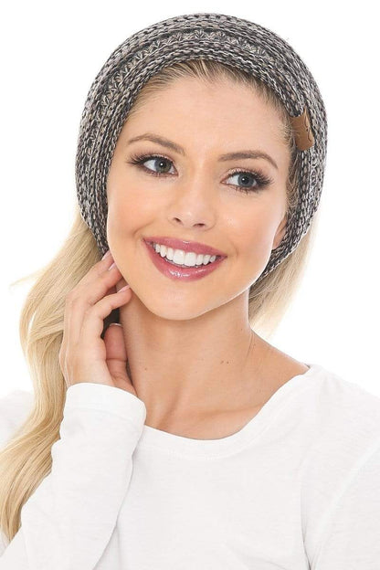 C.C Apparel C.C Soft Stretch Winter Warm Cable Knit Fuzzy Lined Ribbed Ear Warmer Headband