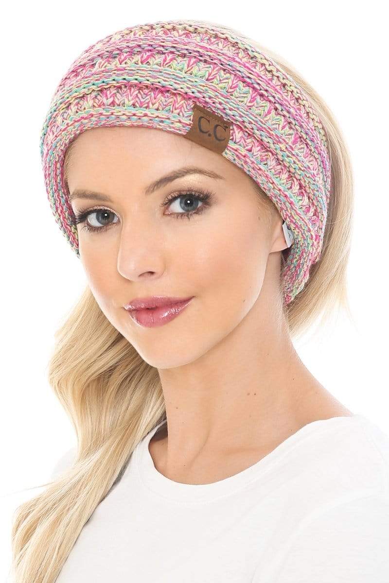 C.C Apparel C.C Soft Stretch Winter Warm Cable Knit Fuzzy Lined Ribbed Ear Warmer Headband