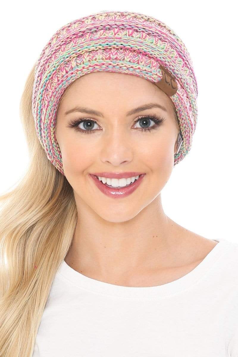 C.C Apparel C.C Soft Stretch Winter Warm Cable Knit Fuzzy Lined Ribbed Ear Warmer Headband