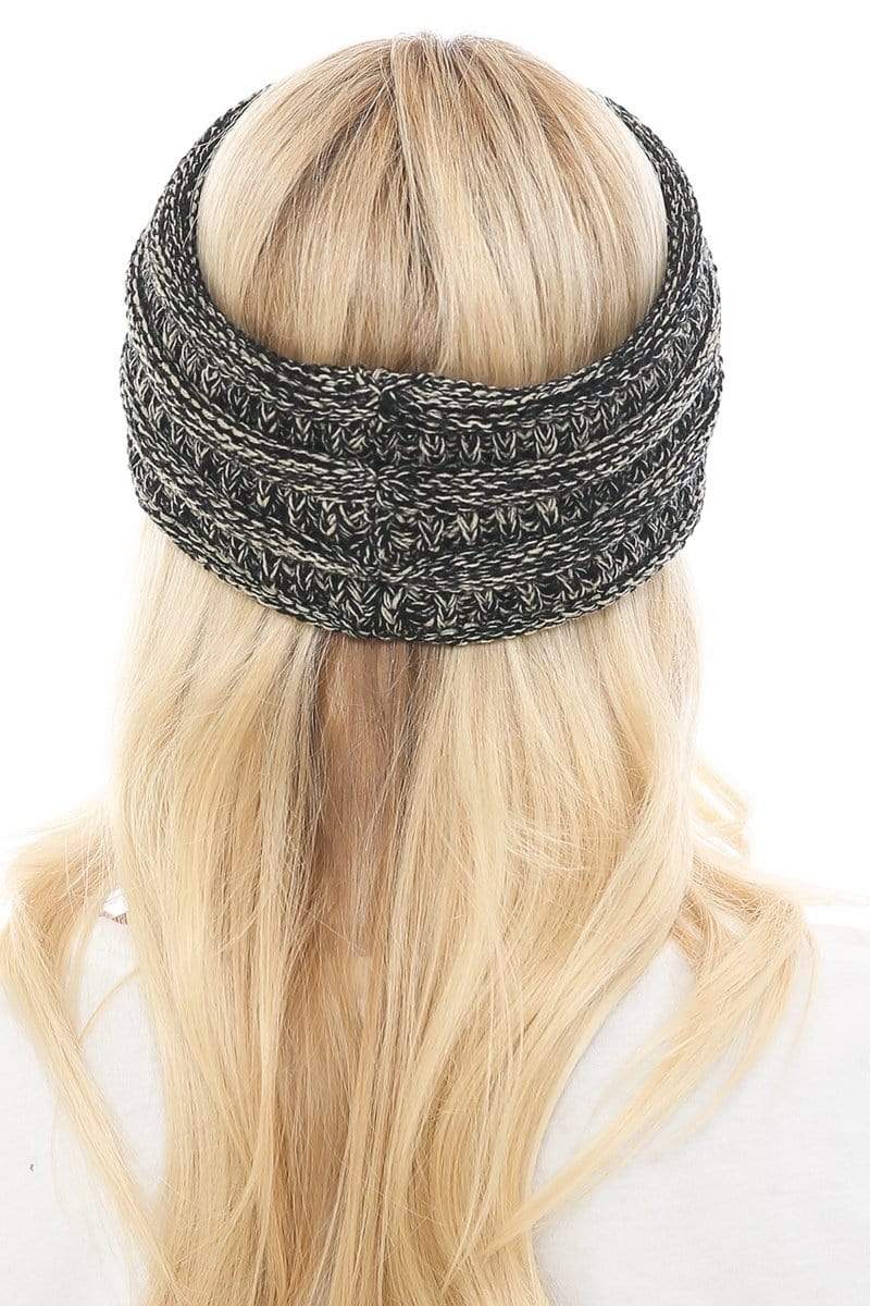 C.C Apparel C.C Soft Stretch Winter Warm Cable Knit Fuzzy Lined Ribbed Ear Warmer Headband