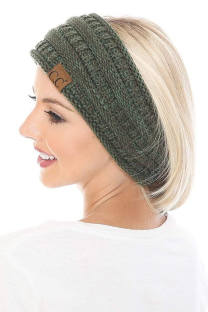 C.C Apparel C.C Soft Stretch Winter Warm Cable Knit Fuzzy Lined Ribbed Ear Warmer Headband