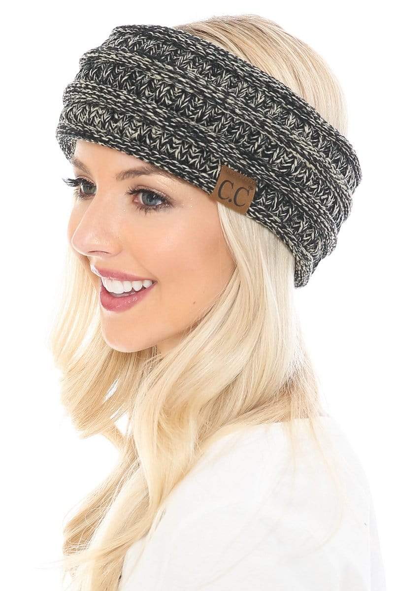 C.C Apparel C.C Soft Stretch Winter Warm Cable Knit Fuzzy Lined Ribbed Ear Warmer Headband