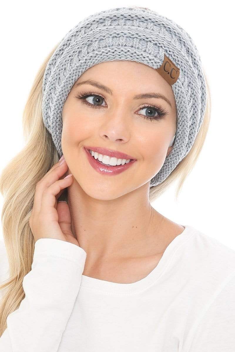 C.C Apparel C.C Soft Stretch Winter Warm Cable Knit Fuzzy Lined Ribbed Ear Warmer Headband