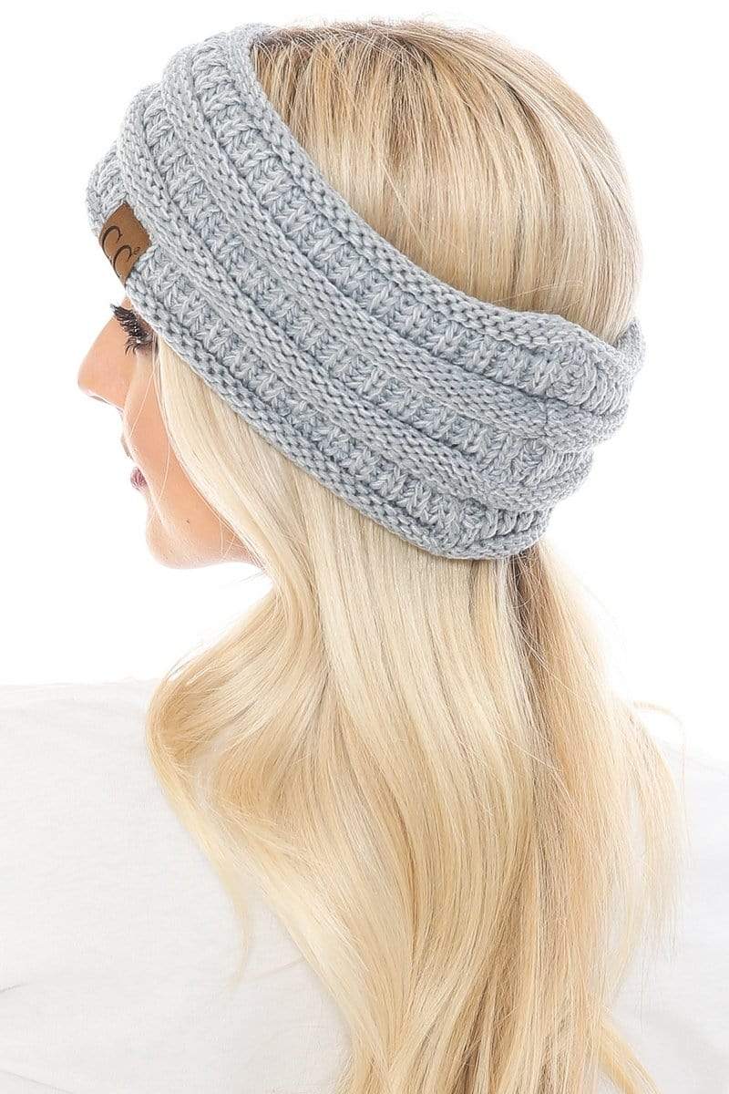 C.C Apparel C.C Soft Stretch Winter Warm Cable Knit Fuzzy Lined Ribbed Ear Warmer Headband