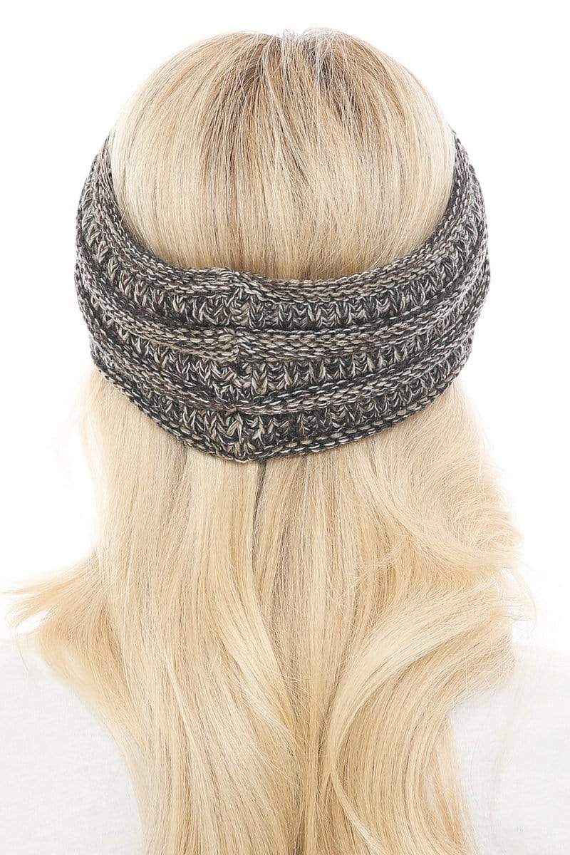 C.C Apparel C.C Soft Stretch Winter Warm Cable Knit Fuzzy Lined Ribbed Ear Warmer Headband