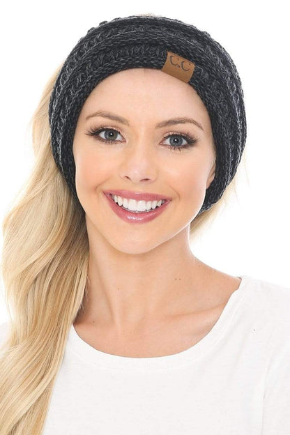 C.C Apparel C.C Soft Stretch Winter Warm Cable Knit Fuzzy Lined Ribbed Ear Warmer Headband