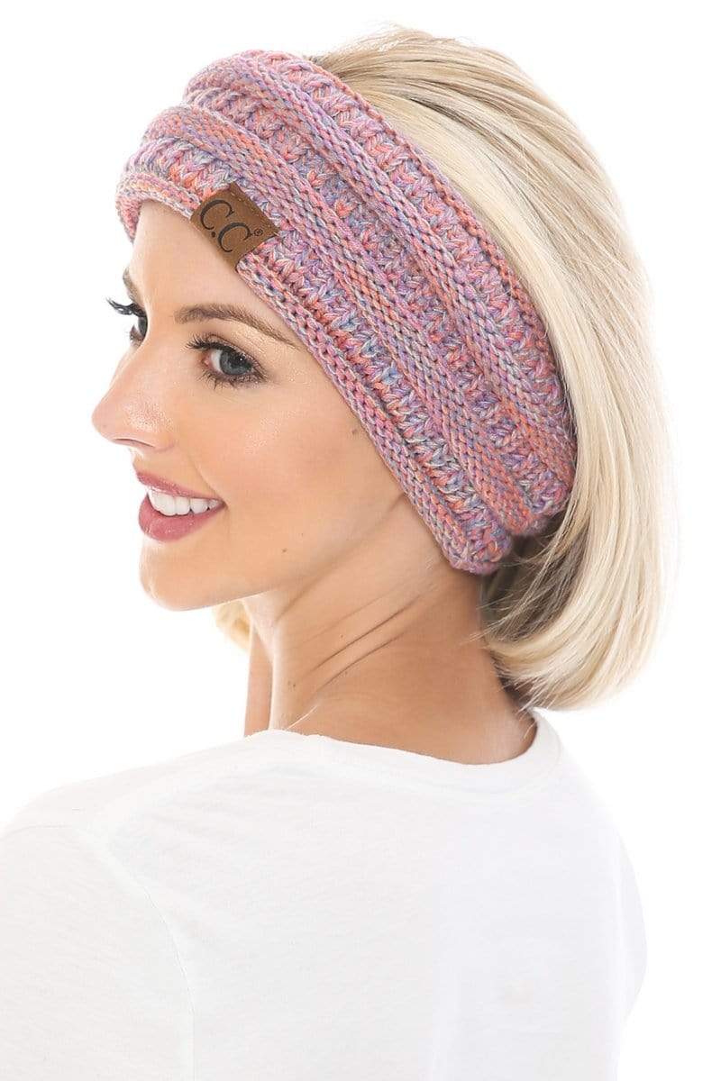 C.C Apparel C.C Soft Stretch Winter Warm Cable Knit Fuzzy Lined Ribbed Ear Warmer Headband