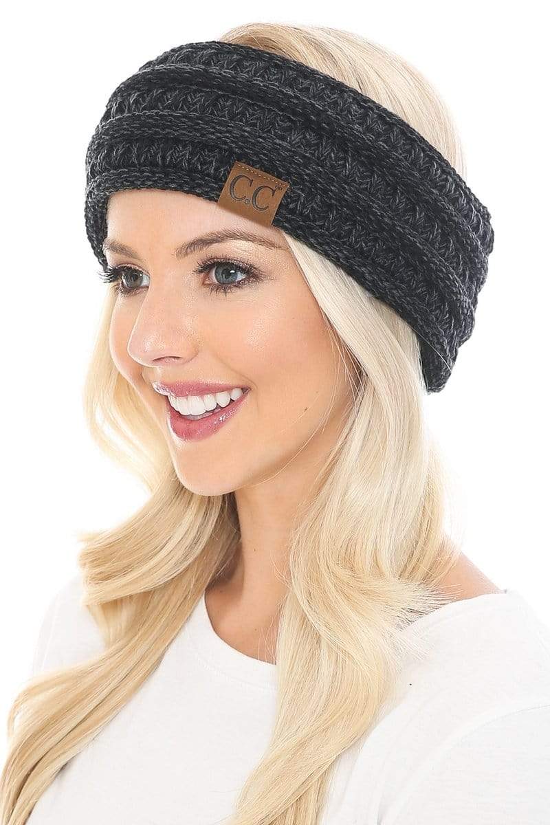 C.C Apparel C.C Soft Stretch Winter Warm Cable Knit Fuzzy Lined Ribbed Ear Warmer Headband