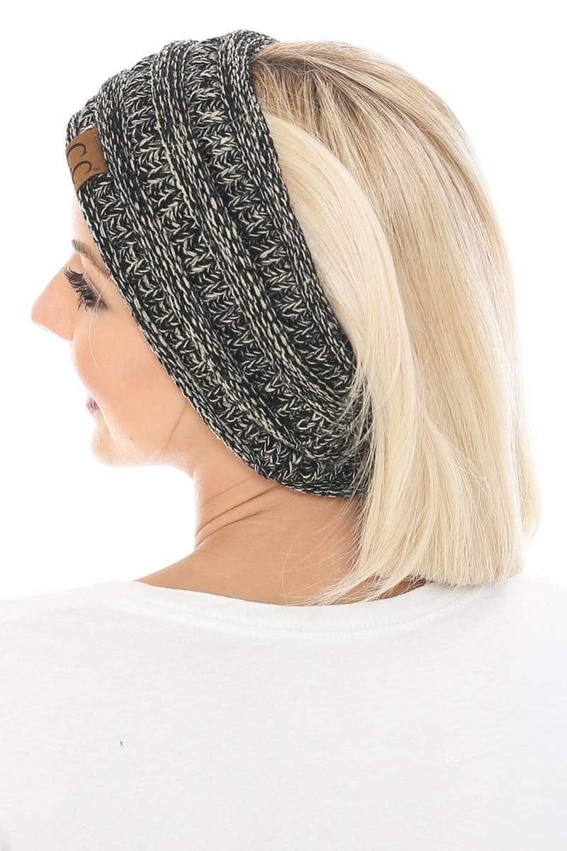 C.C Apparel C.C Soft Stretch Winter Warm Cable Knit Fuzzy Lined Ribbed Ear Warmer Headband