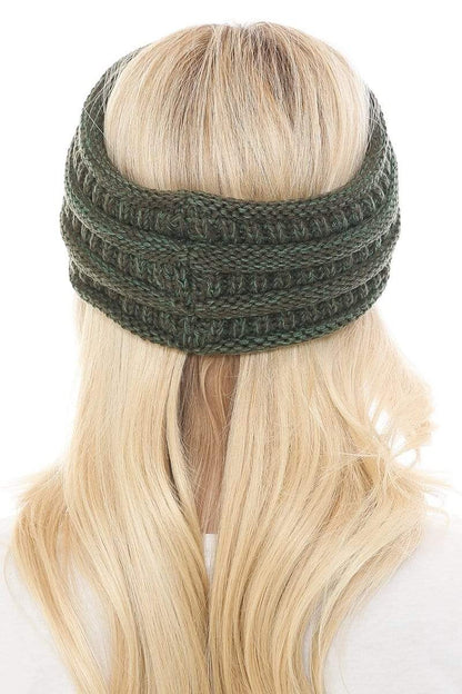 C.C Apparel C.C Soft Stretch Winter Warm Cable Knit Fuzzy Lined Ribbed Ear Warmer Headband