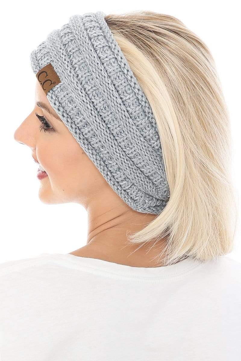 C.C Apparel C.C Soft Stretch Winter Warm Cable Knit Fuzzy Lined Ribbed Ear Warmer Headband