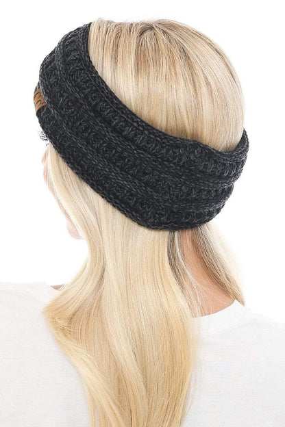 C.C Apparel C.C Soft Stretch Winter Warm Cable Knit Fuzzy Lined Ribbed Ear Warmer Headband