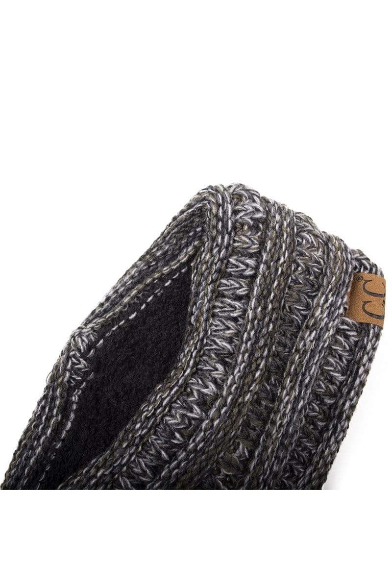 C.C Apparel C.C Soft Stretch Winter Warm Cable Knit Fuzzy Lined Ribbed Ear Warmer Headband