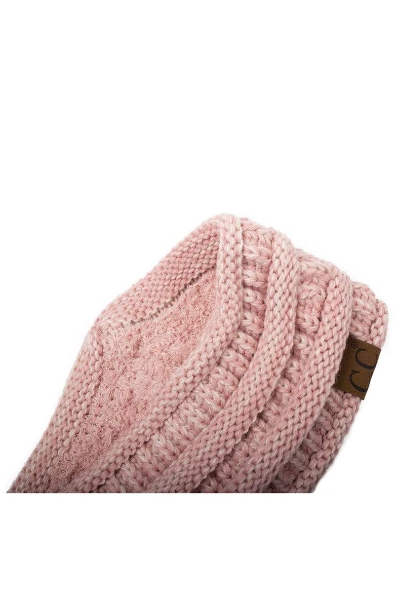 C.C Apparel C.C Soft Stretch Winter Warm Cable Knit Fuzzy Lined Ribbed Ear Warmer Headband