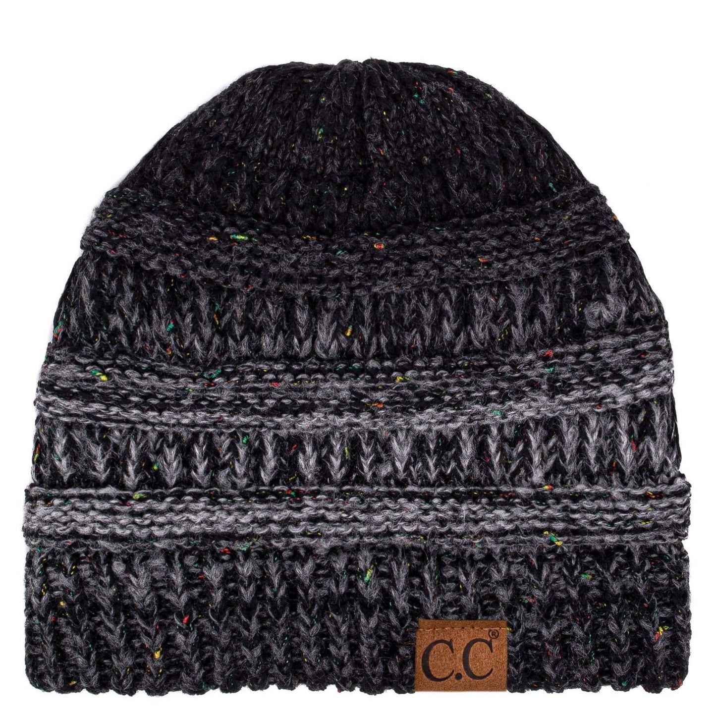 C.C Apparel Ombre Black C.C Trendy Warm Chunky Soft Stretch Ombre Cable Knit Beanie Skully