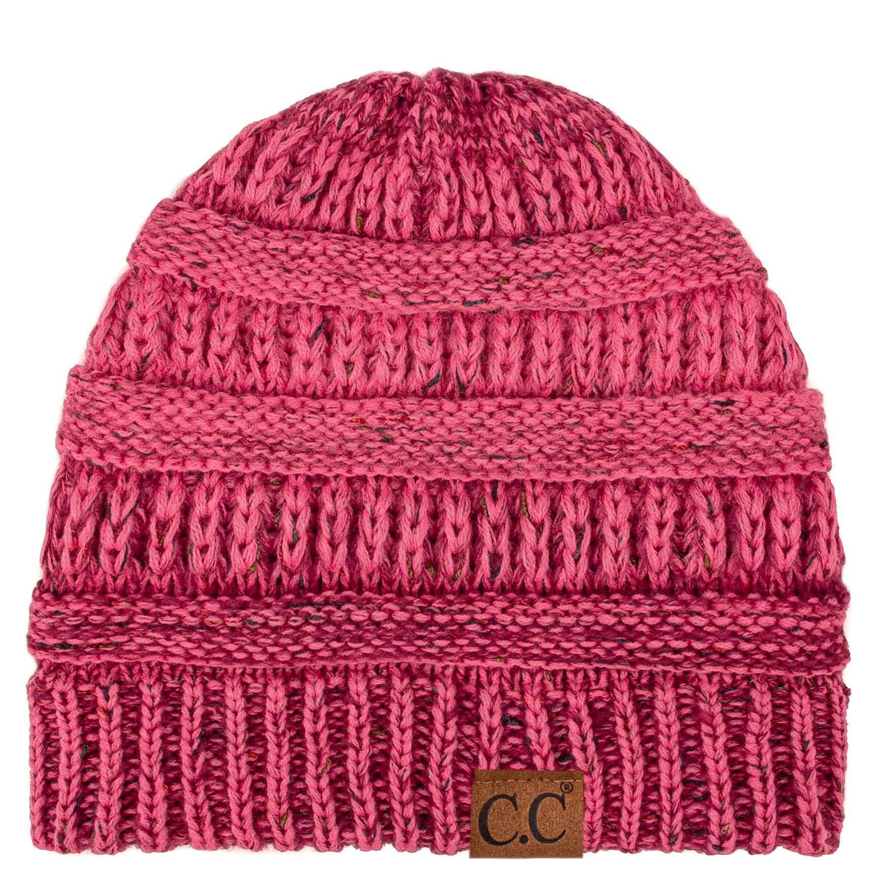 C.C Apparel Ombre Bubblegum Pink C.C Trendy Warm Chunky Soft Stretch Ombre Cable Knit Beanie Skully