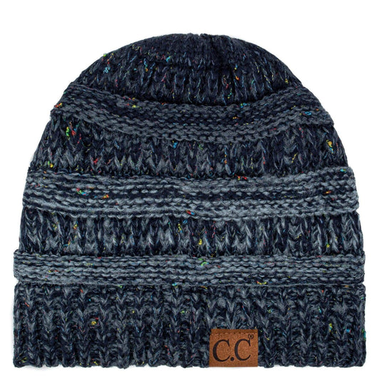 C.C Apparel Ombre Navy C.C Trendy Warm Chunky Soft Stretch Ombre Cable Knit Beanie Skully