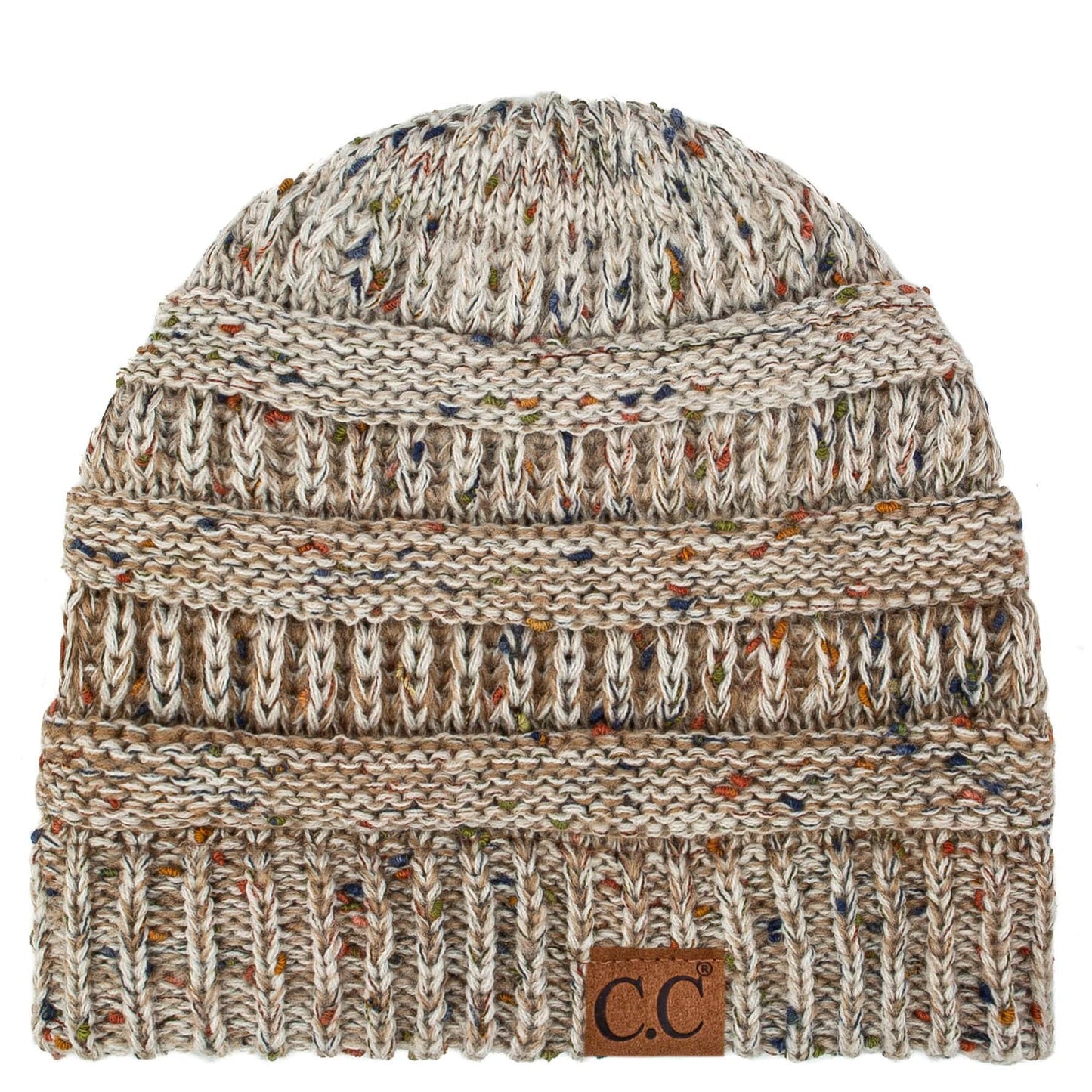 C.C Apparel Ombre Oatmeal C.C Trendy Warm Chunky Soft Stretch Ombre Cable Knit Beanie Skully