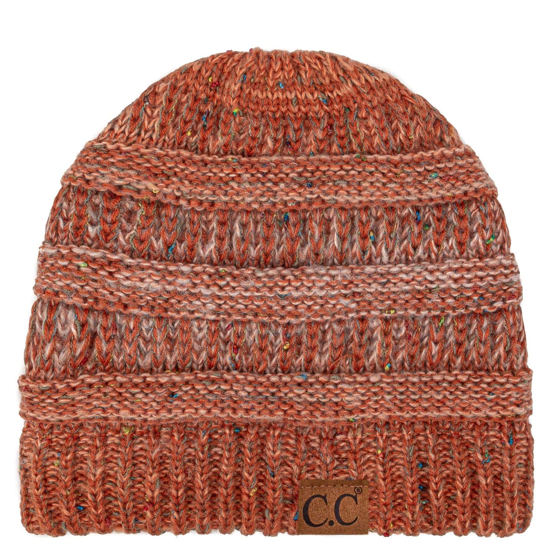 C.C Apparel Ombre Orange C.C Trendy Warm Chunky Soft Stretch Ombre Cable Knit Beanie Skully