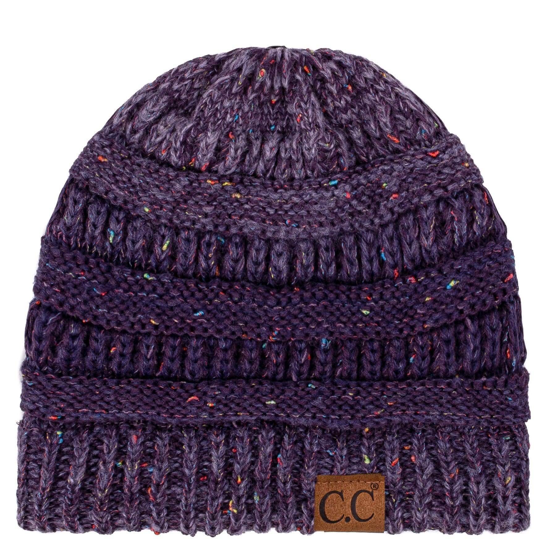 C.C Apparel Ombre Purple C.C Trendy Warm Chunky Soft Stretch Ombre Cable Knit Beanie Skully