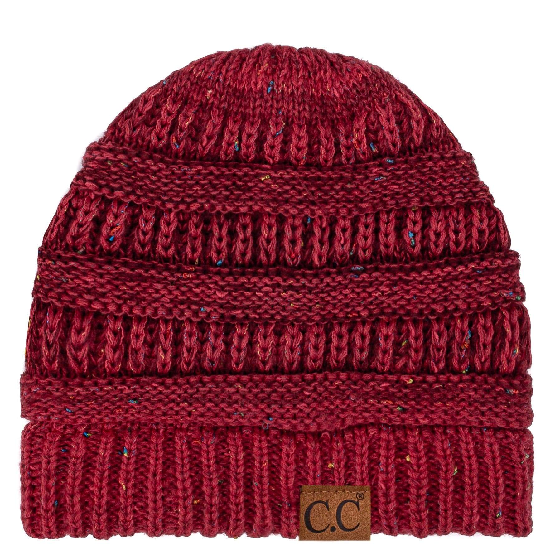 C.C Apparel Ombre Red C.C Trendy Warm Chunky Soft Stretch Ombre Cable Knit Beanie Skully