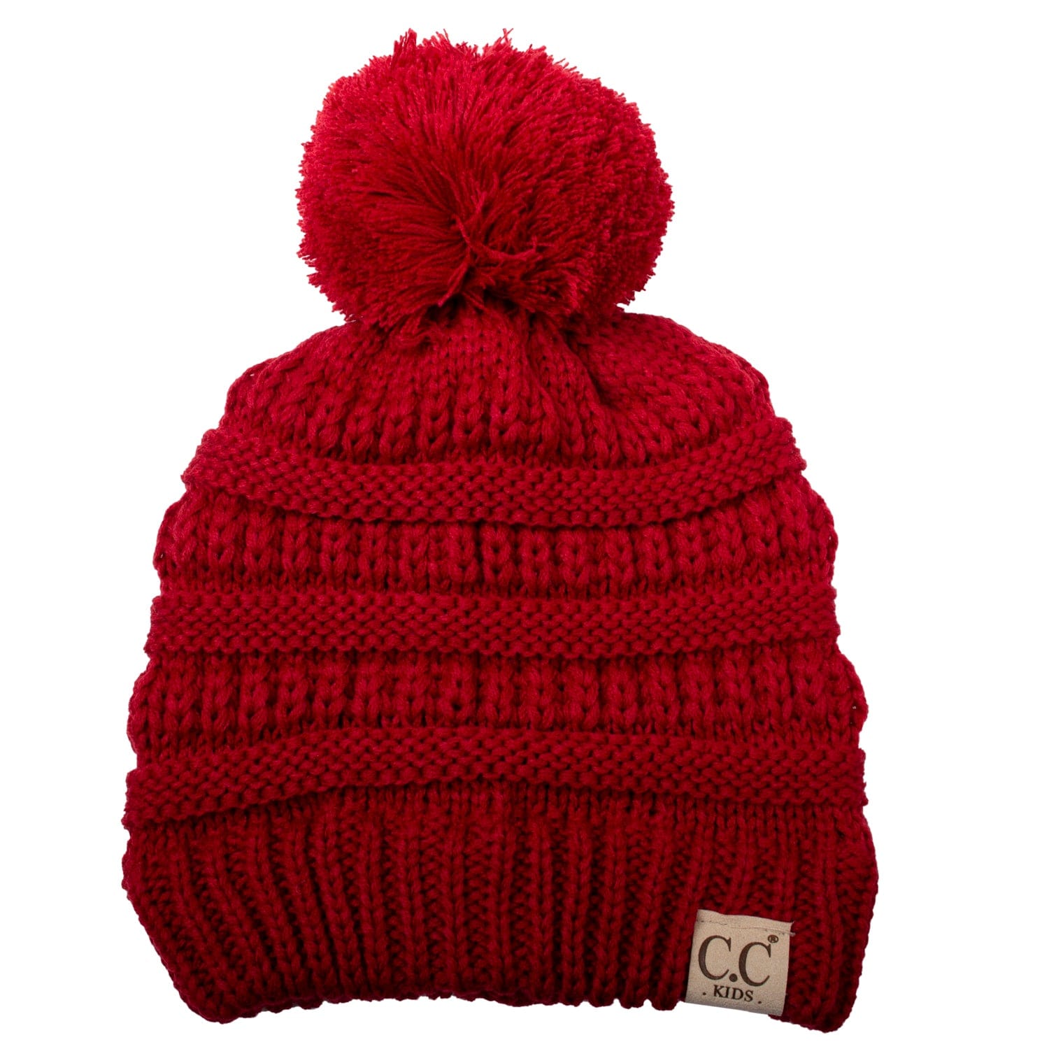 C.C Apparel C.C YJ847POM KIDS - Kids' Cute Warm and Comfy Children's Knit Ski Beanie Pom Pom Hat