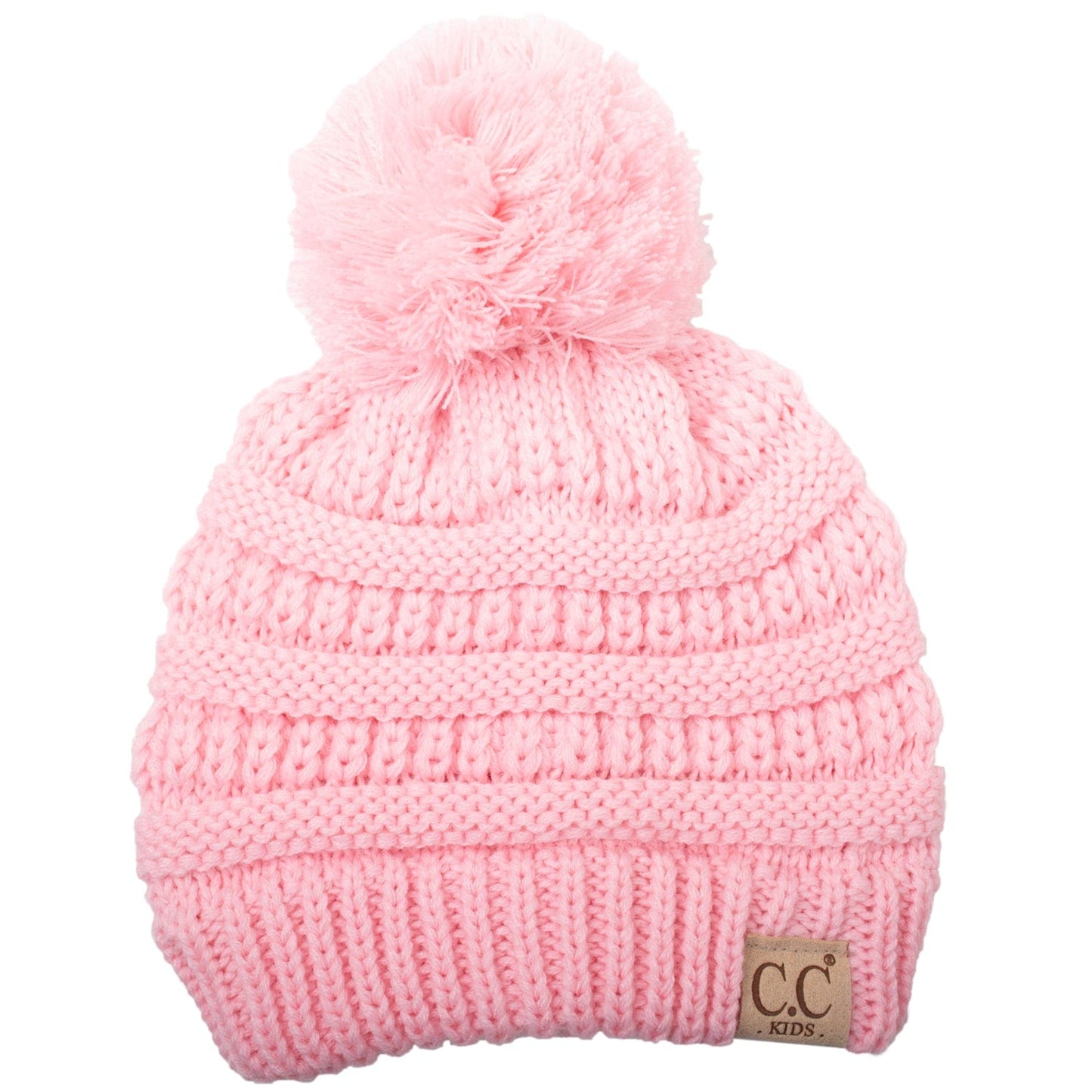 C.C Apparel C.C YJ847POM KIDS - Kids' Cute Warm and Comfy Children's Knit Ski Beanie Pom Pom Hat