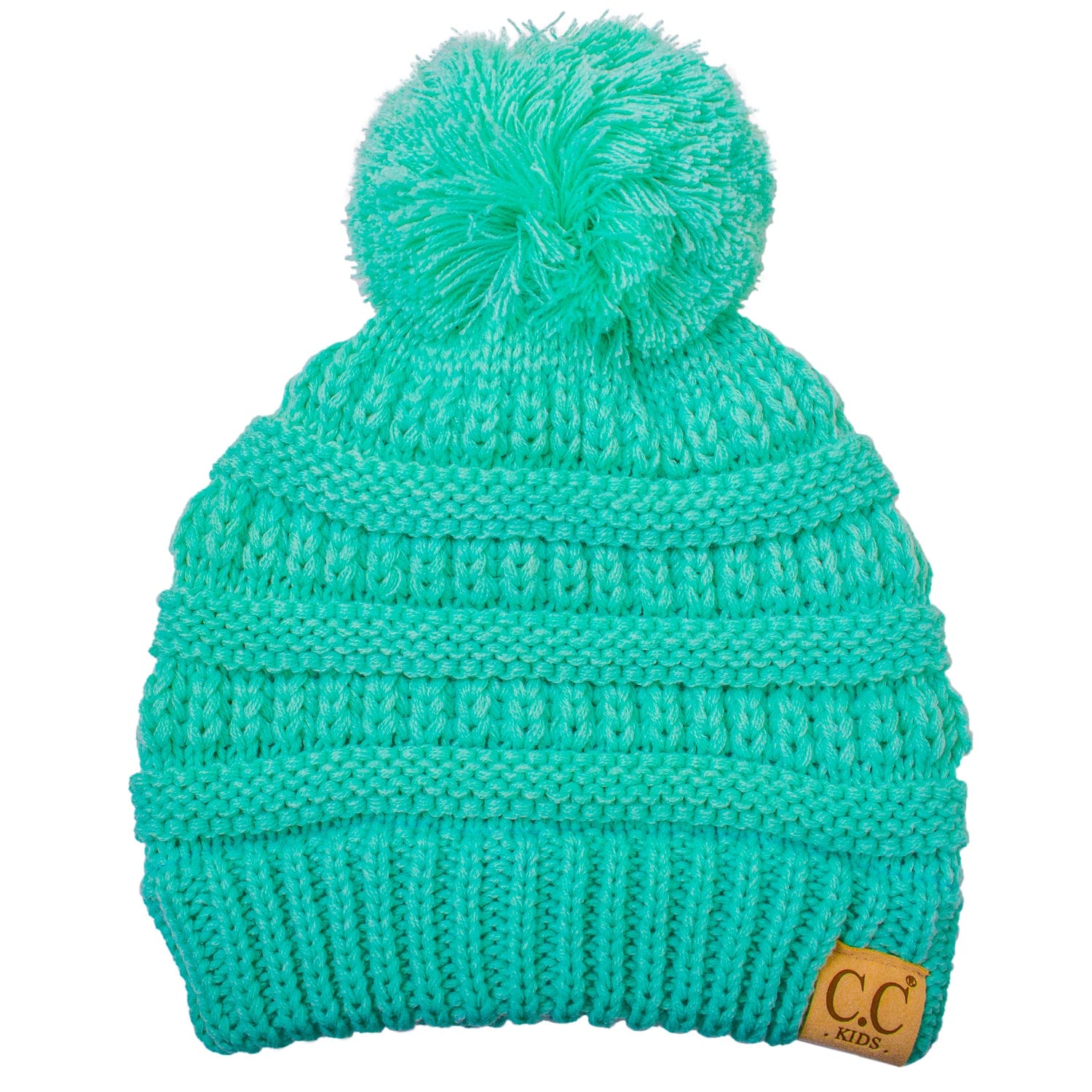 C.C Apparel C.C YJ847POM KIDS - Kids' Cute Warm and Comfy Children's Knit Ski Beanie Pom Pom Hat