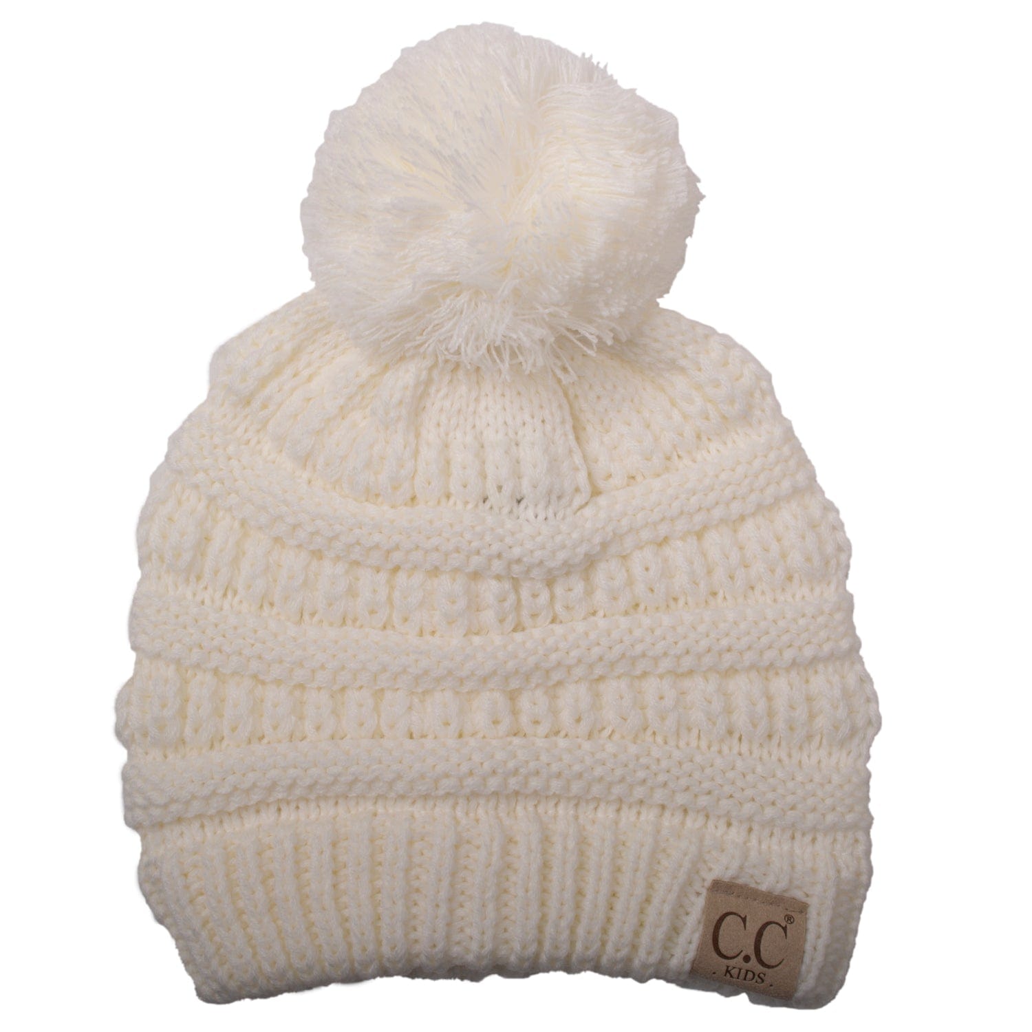 C.C Apparel C.C YJ847POM KIDS - Kids' Cute Warm and Comfy Children's Knit Ski Beanie Pom Pom Hat