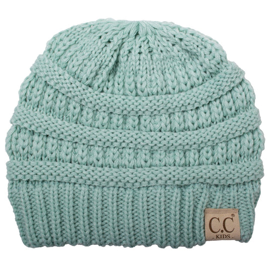 C.C Apparel Copy of C.C YJ816KIDS - Kids' Cute Warm and Comfy Children's Knit Ski Three Tone Beanie Hat