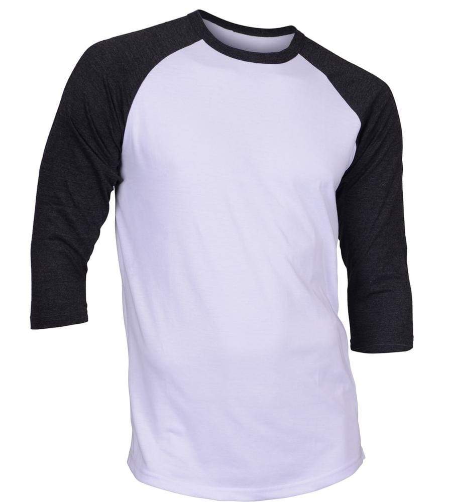 Dream USA Apparel D. White & Charcoal Gray / Small Dream USA Men's Casual 3/4 Sleeve Baseball Tshirt Raglan Jersey Shirt