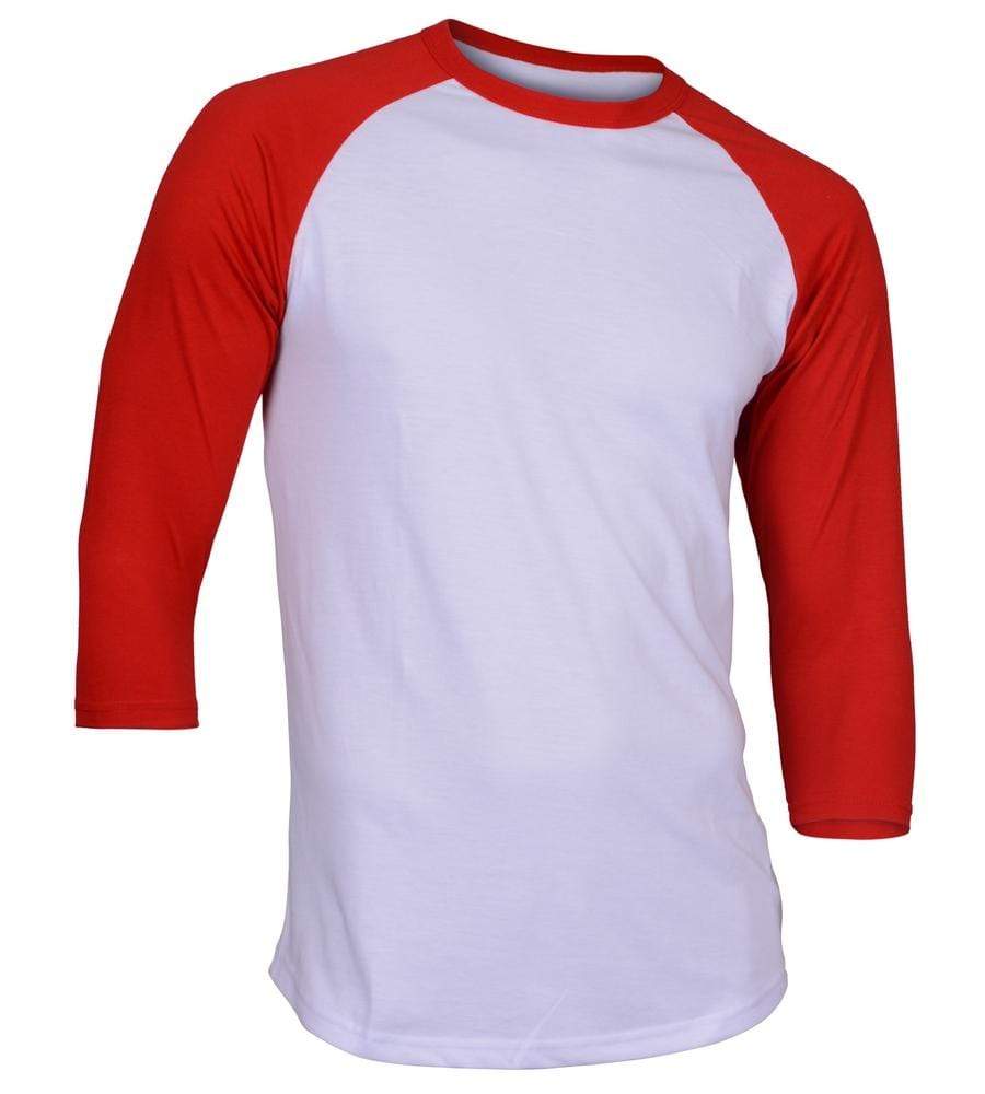Dream USA Apparel F. White & Red / Small Dream USA Men's Casual 3/4 Sleeve Baseball Tshirt Raglan Jersey Shirt