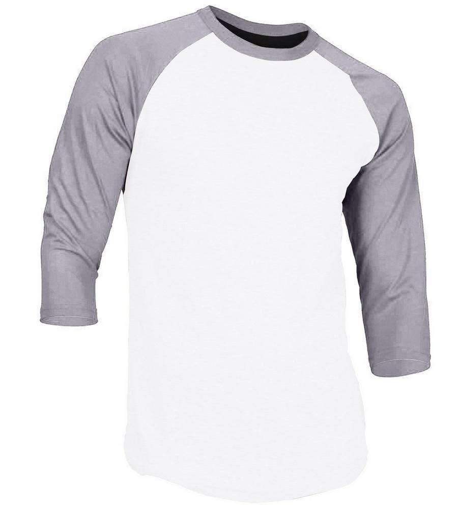 Dream USA Apparel M. White & Light Gray / Small Dream USA Men's Casual 3/4 Sleeve Baseball Tshirt Raglan Jersey Shirt