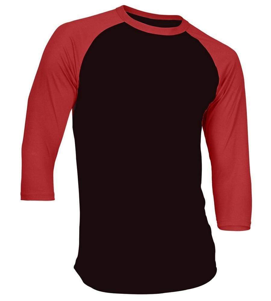 Dream USA Apparel N. Black & Red / Small Dream USA Men's Casual 3/4 Sleeve Baseball Tshirt Raglan Jersey Shirt