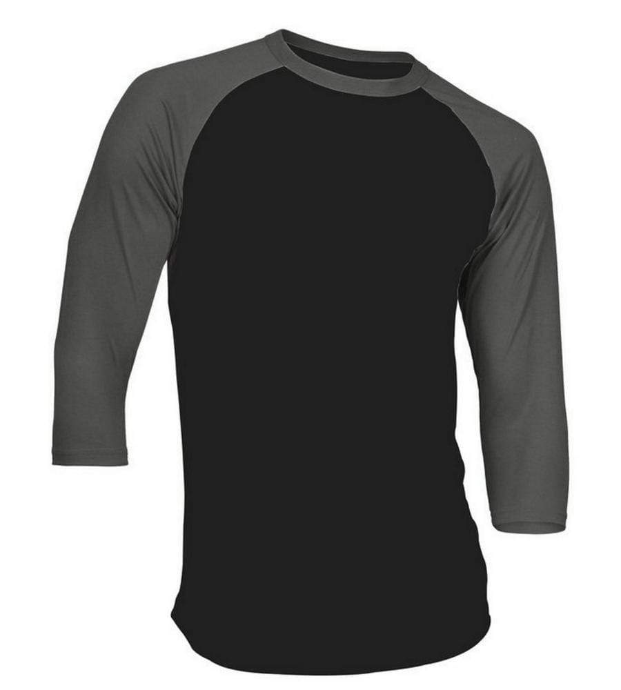 Dream USA Apparel P. Black & Charcoal Gray / Small Dream USA Men's Casual 3/4 Sleeve Baseball Tshirt Raglan Jersey Shirt