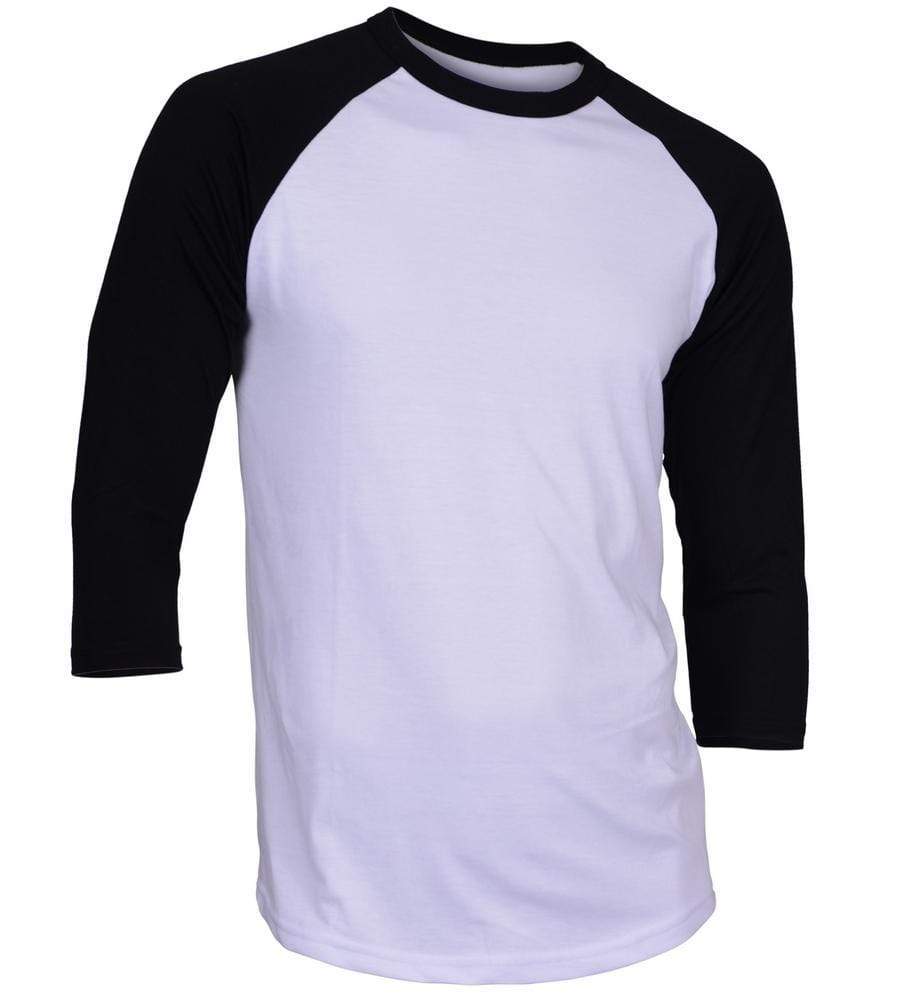 Dream USA Apparel C. White & Black / 3XL Dream USA Men's Casual 3/4 Sleeve Baseball Tshirt Raglan Jersey Shirt Plus Size