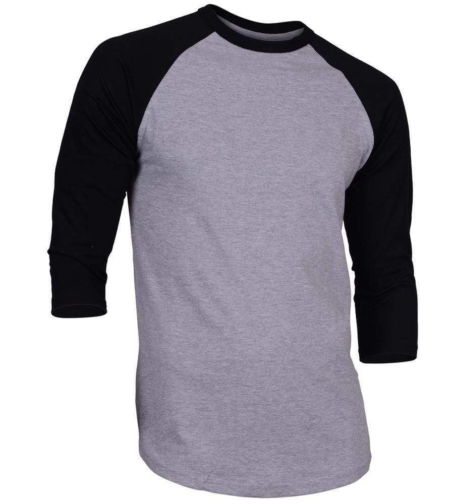 Top Pro Mens 34 Sleeve Casual Raglan Jersey Baseball Tee Shirt (xl, Blacklight Gray - 1)