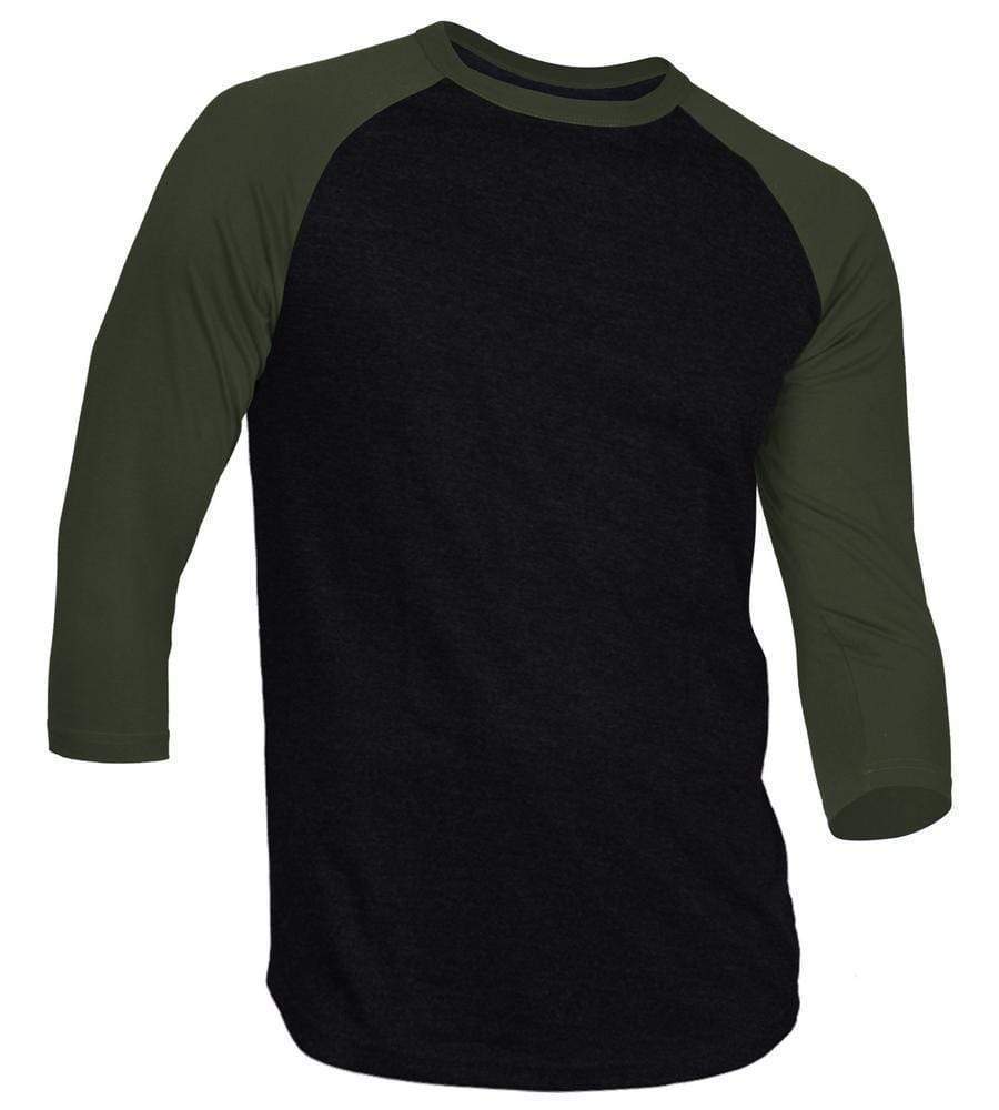  Men's 3/4 Sleeve Casual Raglan Jersey Baseball Tee