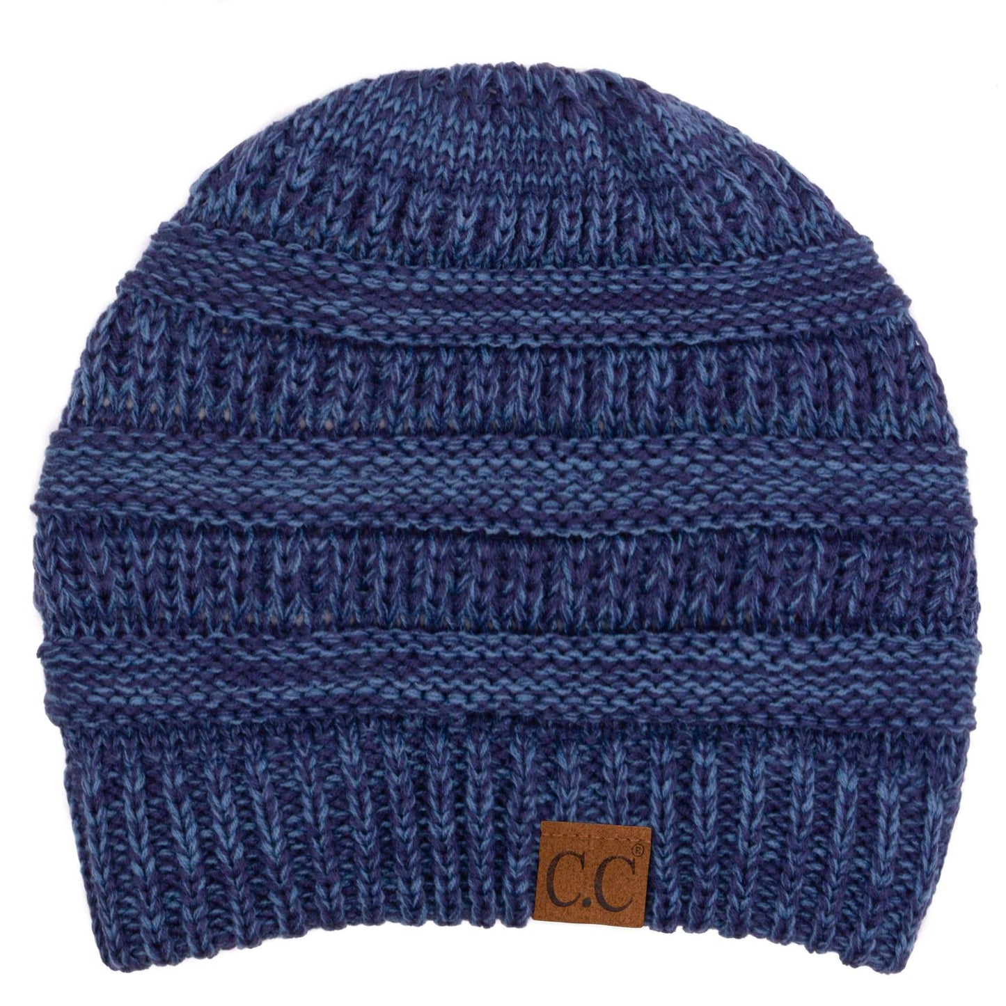 Keebon International Apparel Blue/Denim C.C Trendy Warm Chunky Soft Stretch Two-Toned Cable Knit Beanie Skully