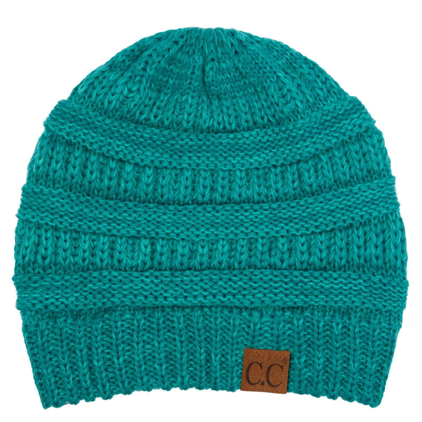 Keebon International Apparel Two Tone Mint C.C Trendy Warm Chunky Soft Stretch Two-Toned Cable Knit Beanie Skully