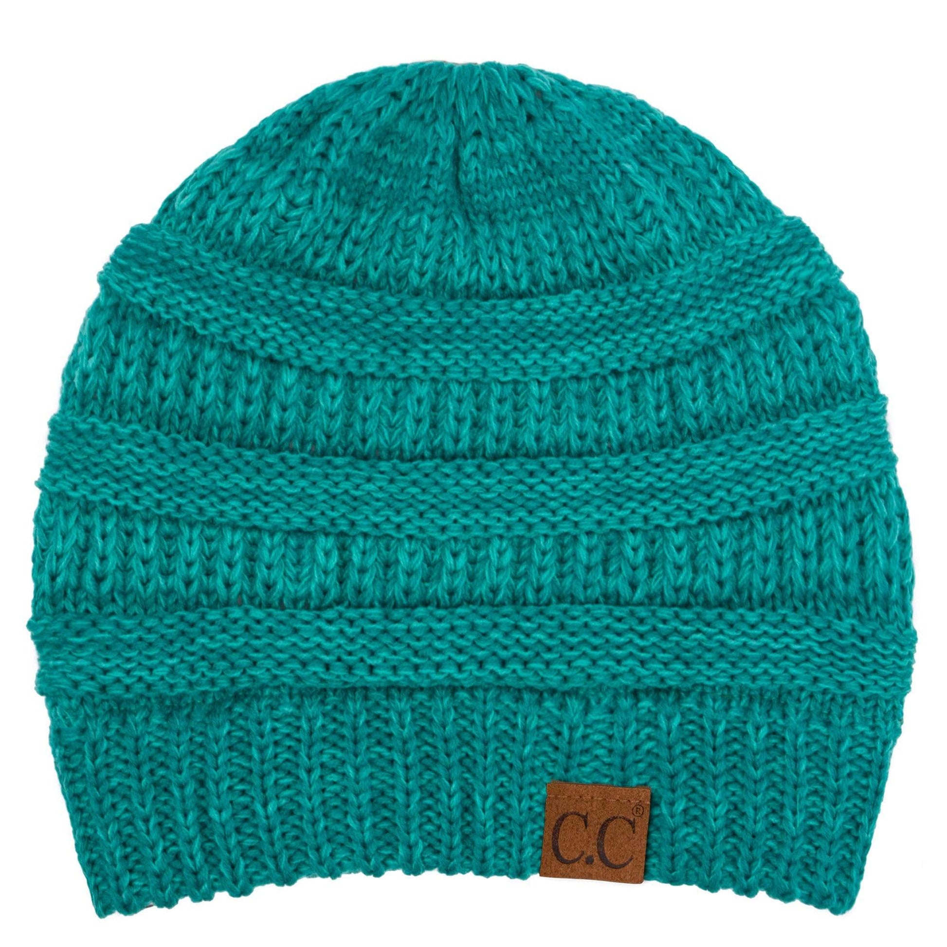 Keebon International Apparel Two Tone Mint C.C Trendy Warm Chunky Soft Stretch Two-Toned Cable Knit Beanie Skully